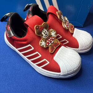 New Size 10.5 Adidas Superstar 360 Disney Minnie Mouse Slip On Black Toddler